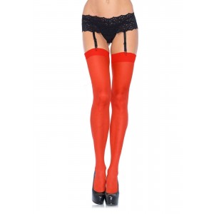 Сексуальні панчохи під підв’язки Leg Avenue Sheer Stockings Red one size