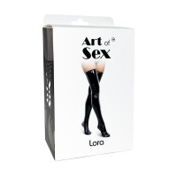 Сексуальні вінілові панчохи Art of Sex - Lora, розмір L, колір чорний