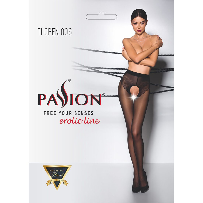 Эротические колготки Passion TIOPEN 006 Черные 1/2 30 den Эротические колготки Passion TIOPEN 006 Черные 1/2 30 den
