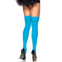 Плотные неоновые чулки Leg Avenue Nylon Thigh Highs Neon Blue one size