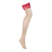 чулки Obsessive Lacelove stockings красные M/L