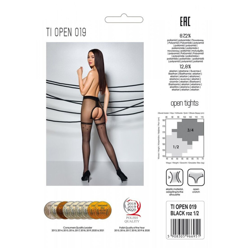 Колготки з відкритим доступом Passion TIOPEN 019 black 1/2 (20 den)