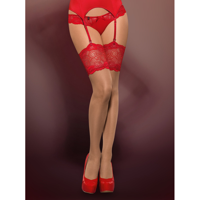 Чулки Obsessive Secred Бежевые L/XL Чулки Obsessive Secred Бежевые L/XL