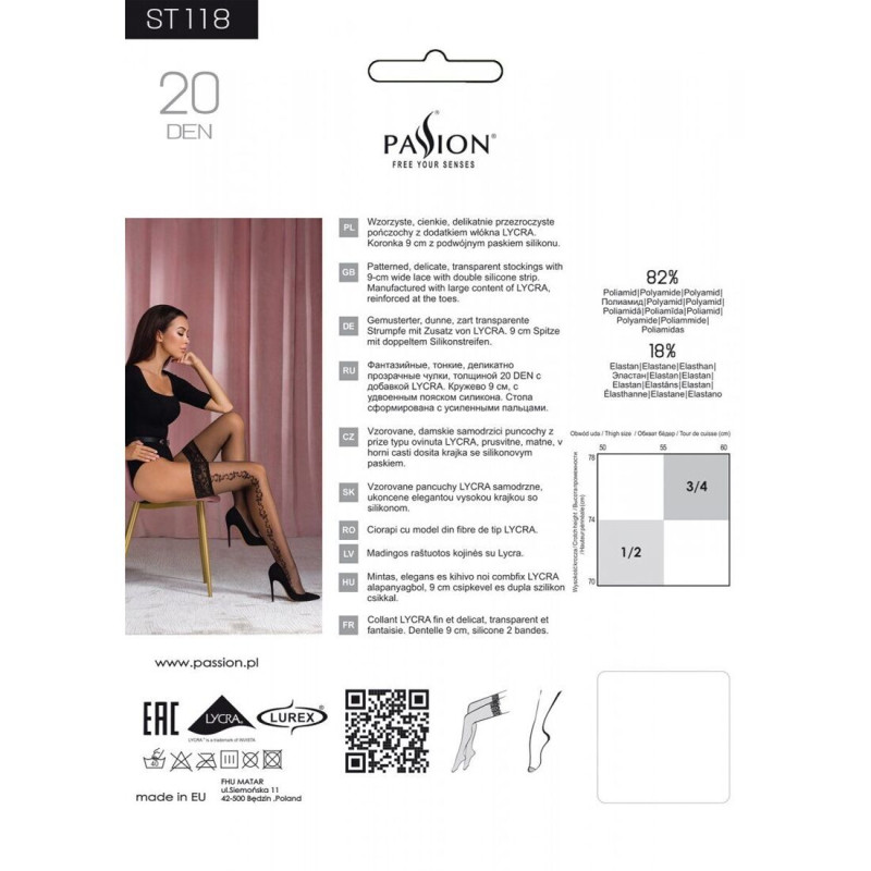Чулки Passion ST118 черные 5 Чулки Passion ST118 черные 5