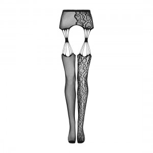 Еротичні колготки-бодістокінг Obsessive Garter stockings S821 чорні S/M/L