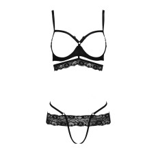 Комплект белья Passion SARIA SET OpenBra Черный XXL/XXXL