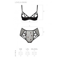 Эротический комплект с рисунком Passion LOVELIA BIKINI black S/M