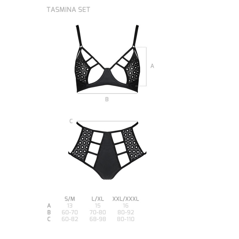 Комплект белья Passion TASMINA SET black S/M