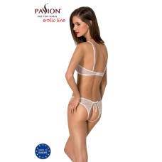 Комплект: бра, трусики з ажурним декором та відкритим кроком Passion Ursula Set white L/XL