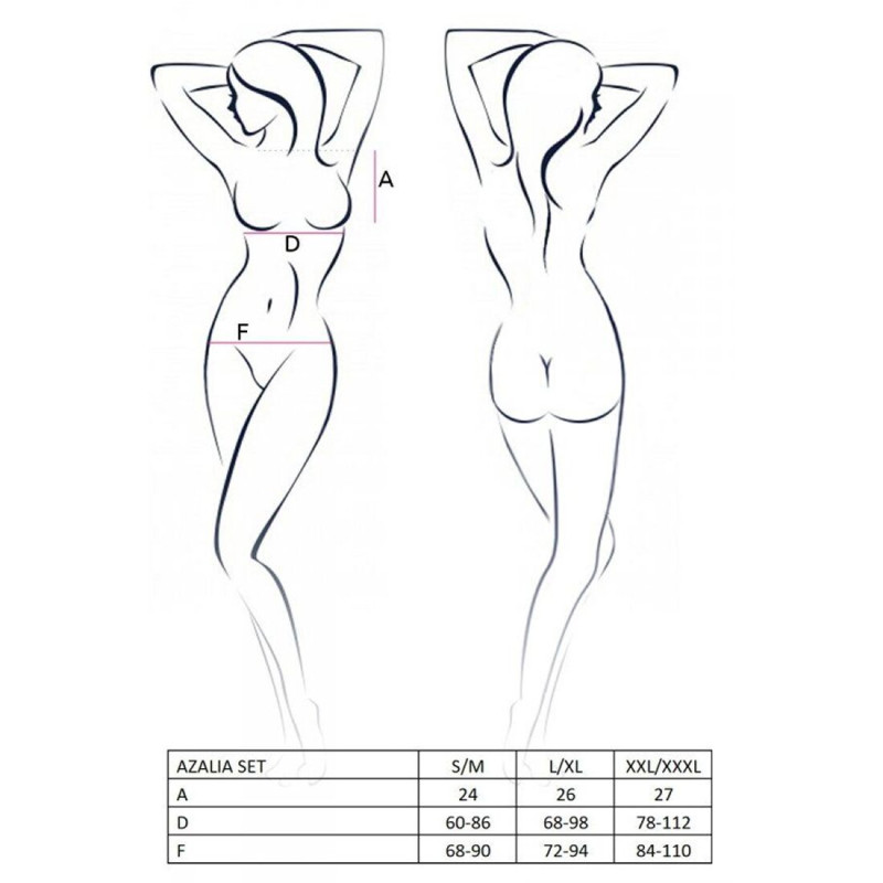 Еротичний комплект Passion AZALIA SET black XXL/XXXL