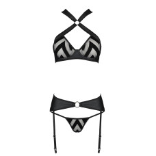 Набор сетчатый с узором Passion Hima Set black S/M