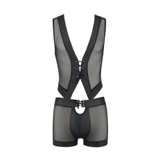 Комплект мужского белья на шнуровке Passion 053 Set William black XXL/XXXL