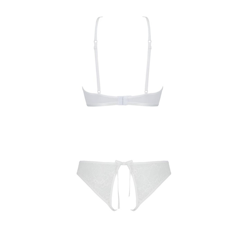 Комплект: бра, трусики с ажурным декором и открытым шагом Passion Ursula Set white L/XL Комплект: бра, трусики с ажурным декором и открытым шагом Passion Ursula Set white L/XL