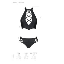 Комплект из эко-кожи Passion Nancy Bikini black L/XL