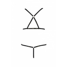 Комплект белья со стрепом Passion Exclusive Armanda Set black L/XL