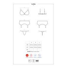 Комплект Obsessive Lolitte Чорний S/M