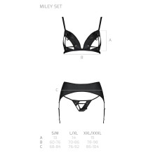Комплект из экокожи Passion Miley Set black S/M