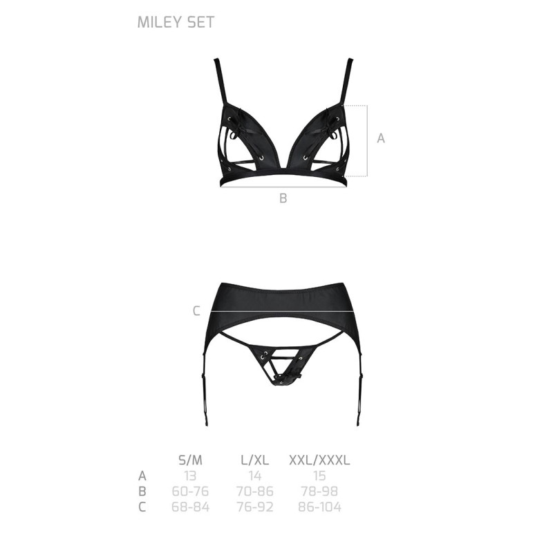 Комплект из экокожи Passion Miley Set black S/M Комплект из экокожи Passion Miley Set black S/M