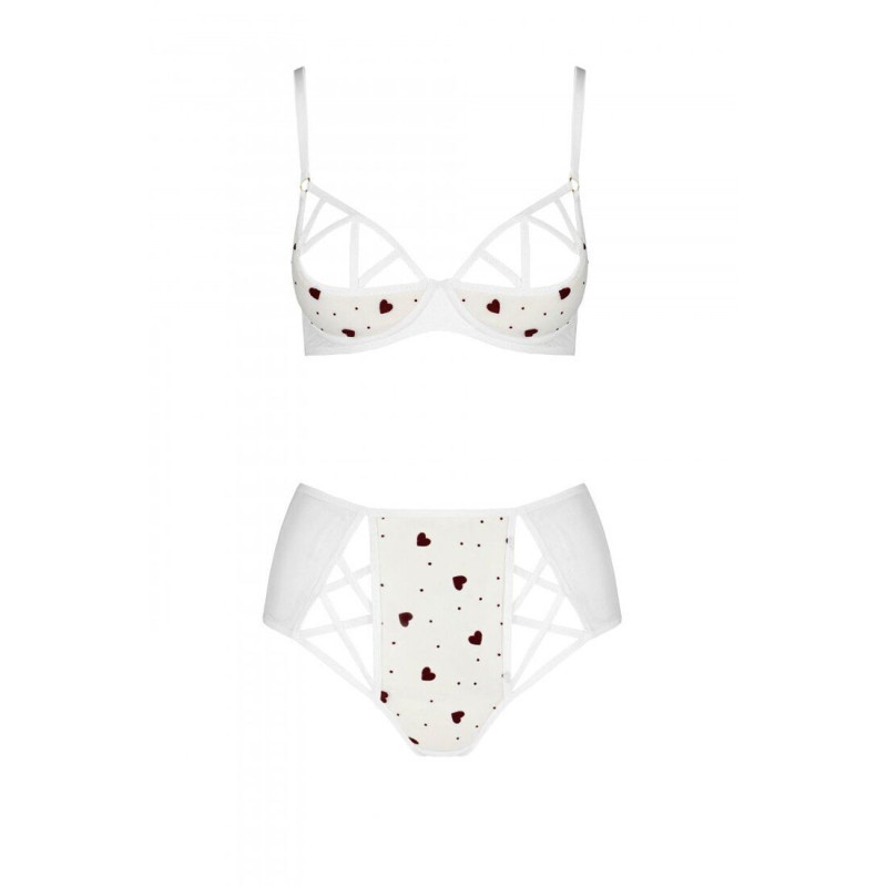Эротический комплект с рисунком Passion LOVELIA BIKINI white L/XL