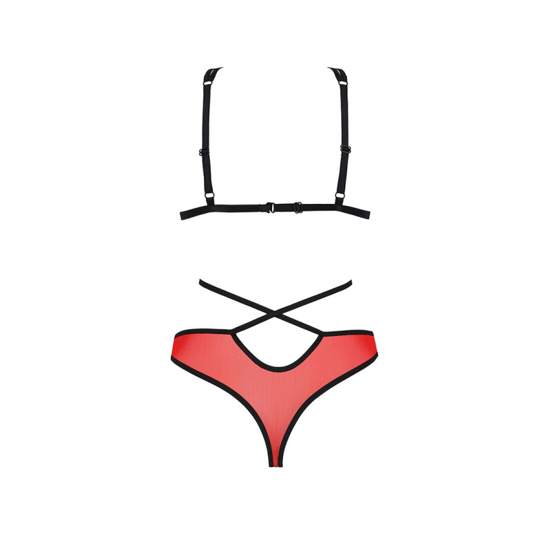 Комплект білизни Passion PEONIA SET red XXL/XXXL Комплект білизни Passion PEONIA SET red XXL/XXXL