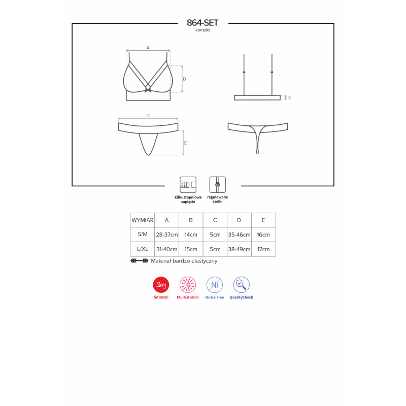 Комплект Obsessive 864-SET-1 Черный L/XL