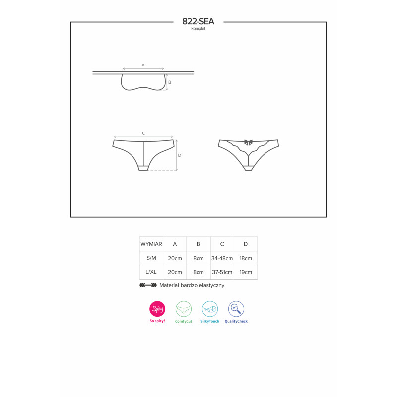 Комплект Obsessive 822-SEA-3 Червоний L/XL Комплект Obsessive 822-SEA-3 Червоний L/XL