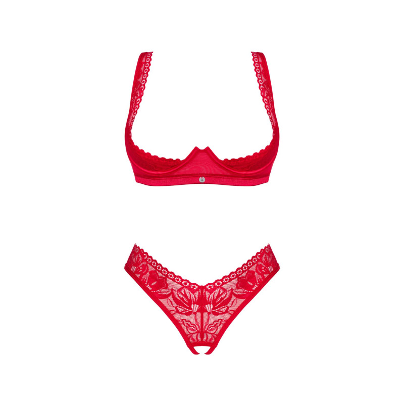 Obsessive Lacelove cupless 2-pcs set красный M/L Obsessive Lacelove cupless 2-pcs set красный M/L