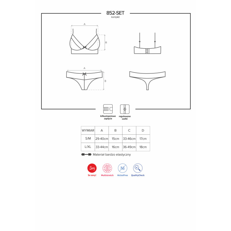 Комплект Obsessive 852-SET-1 Черный S/M Комплект Obsessive 852-SET-1 Черный S/M