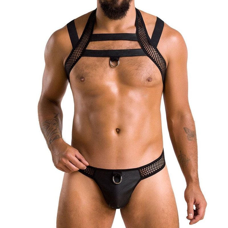 Комплект чоловічої білизни з кріпленнями Passion 043 Jacob black L/XL Комплект чоловічої білизни з кріпленнями Passion 043 Jacob black L/XL