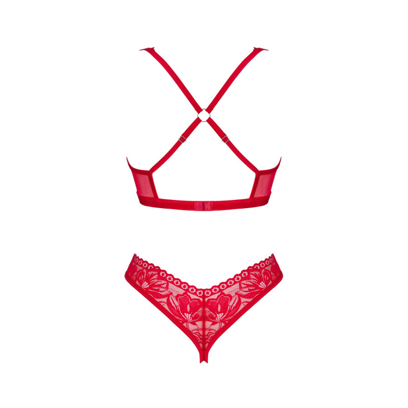 Obsessive Lacelove cupless 2-pcs set красный M/L Obsessive Lacelove cupless 2-pcs set красный M/L