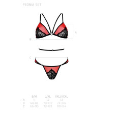 Комплект белья Passion PEONIA SET red XXL/XXXL