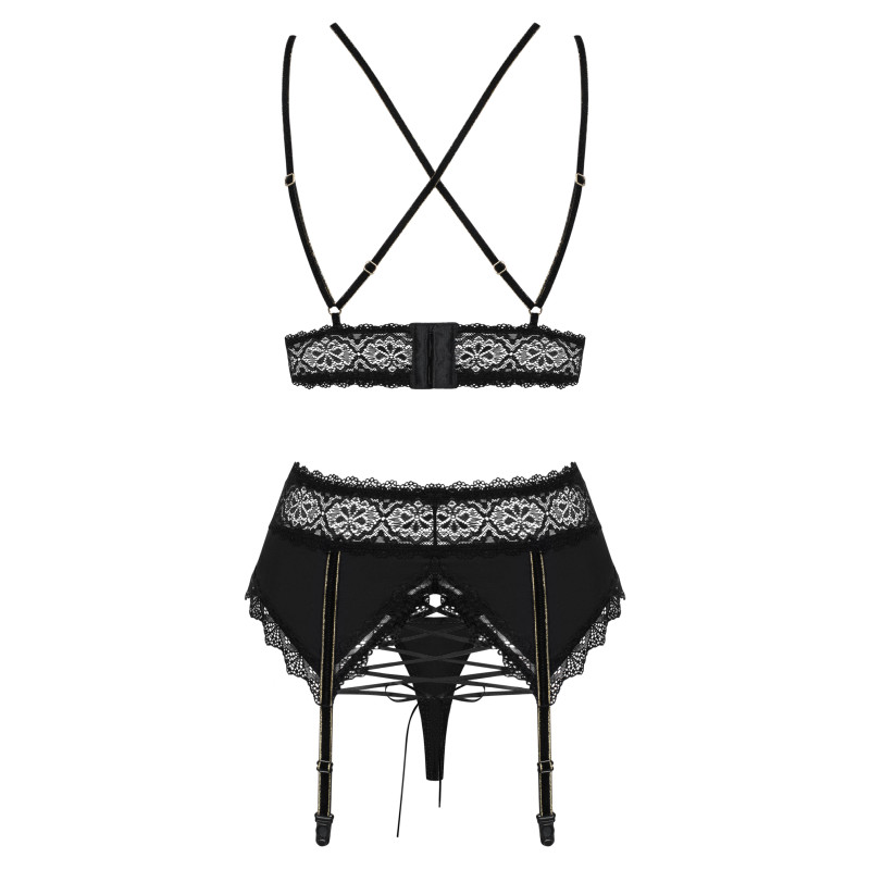 Комплект Obsessive Lolitte Чорний S/M Комплект Obsessive Lolitte Чорний S/M