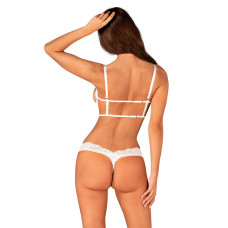 Эротический комплект Obsessive Heavenlly 2-pcs cupless set XS/S, открытая грудь, с доступом