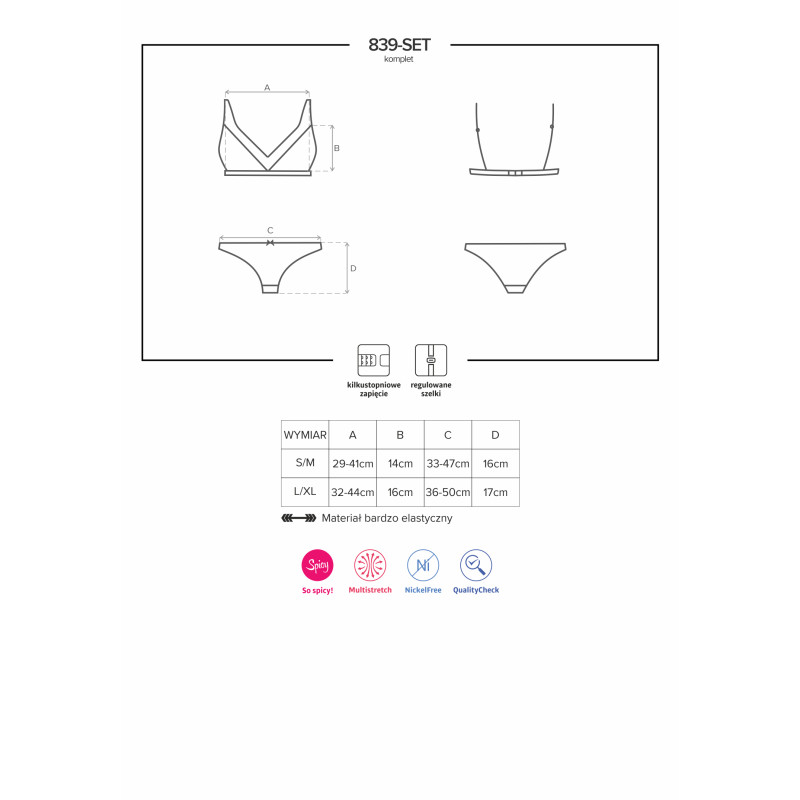 Комплект Obsessive 839-SET-1 Черный S/M