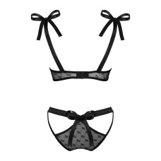Напівпрозорий еротичний комплект Obsessive Obsessivia 2-pcs set black S/M