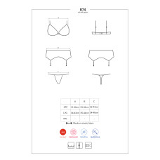 Комплект Obsessive 874-SEG-2 Бежевий S/M