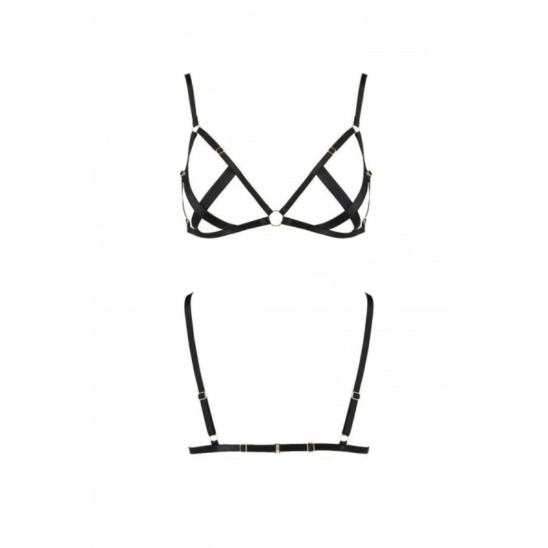 Открытый бюстгальтер-стрепы Passion Exclusive NICKY BRA black L/XL Открытый бюстгальтер-стрепы Passion Exclusive NICKY BRA black L/XL