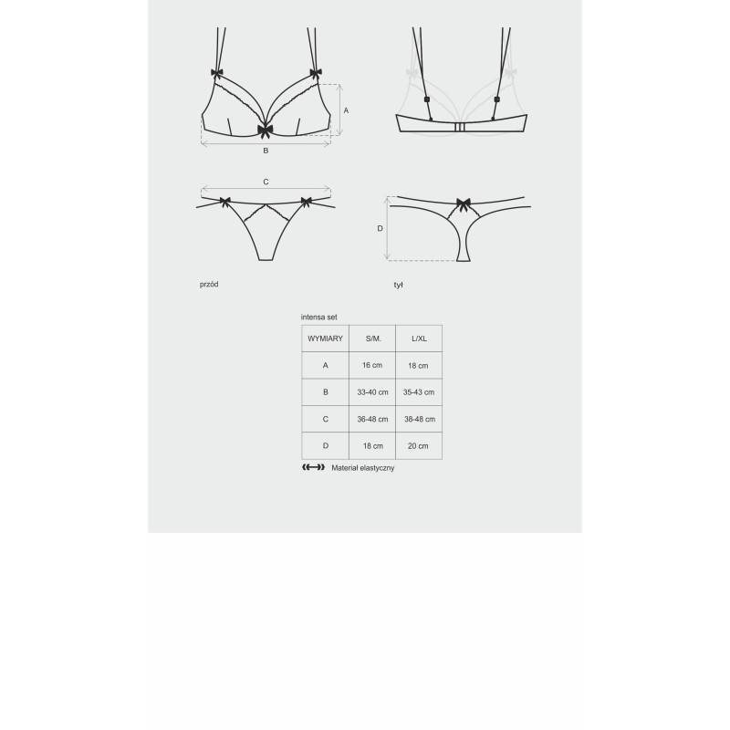 Комплект Obsessive Intensa Чорний S/M Комплект Obsessive Intensa Чорний S/M