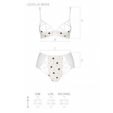 Еротичний комплект з малюнком Passion LOVELIA BIKINI white S/M