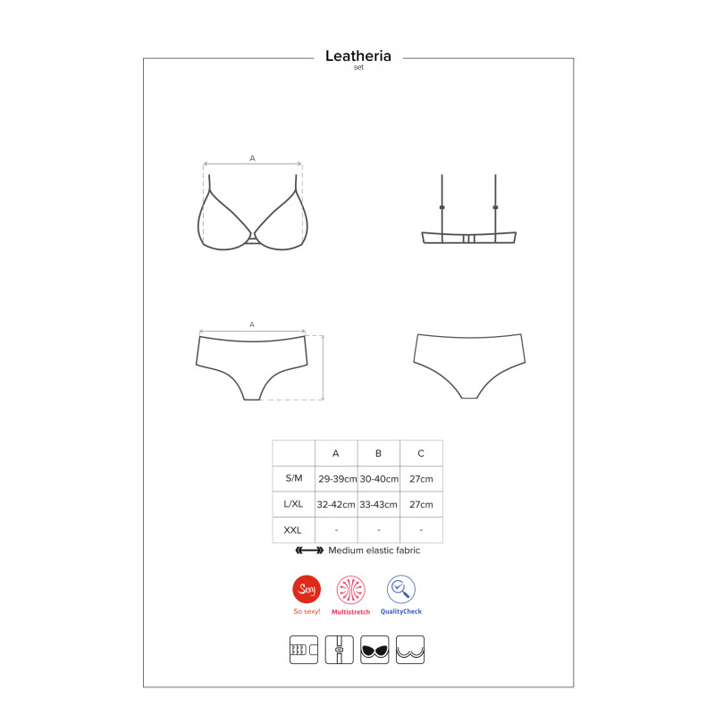 Комплект Obsessive Leatheria Чорний S/M Комплект Obsessive Leatheria Чорний S/M