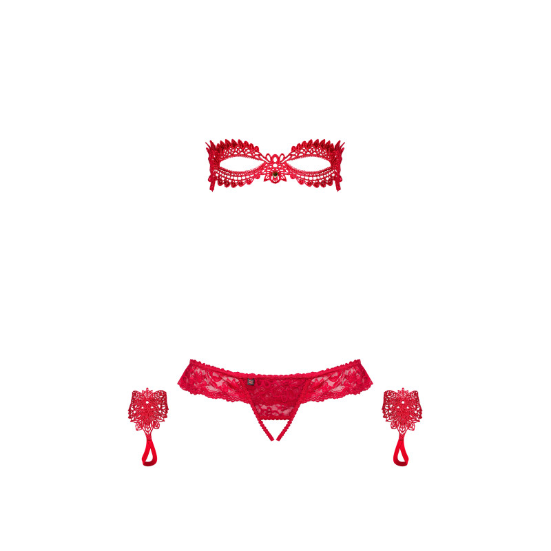 Комплект Obsessive Hetea Червоний S/M Комплект Obsessive Hetea Червоний S/M