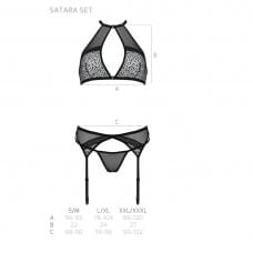 Комплект белья Passion SATARA SET black L/XL
