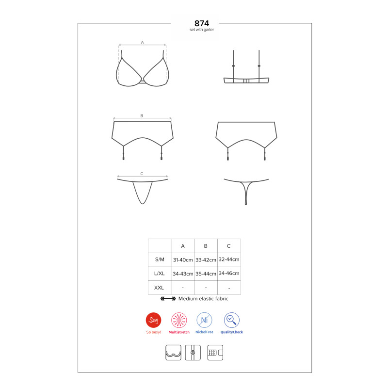 Комплект Obsessive 874-SEG-2 Бежевый L/XL