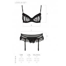 Сексуальний комплект з поясом для панчіх Passion LOVELIA SET black L/XL