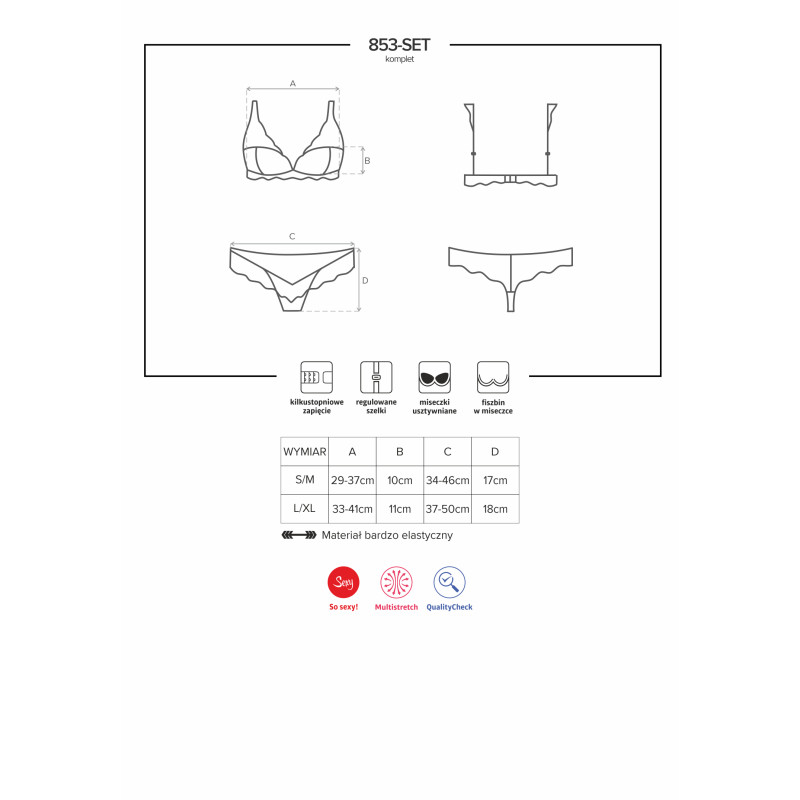 Комплект Obsessive 853-SET-1 Черный S/M Комплект Obsessive 853-SET-1 Черный S/M