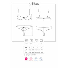 Эротический комплект с бюстгальтером-получашкой Obsessive Alabastra трусики с доступом, белый L/XL