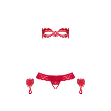 Комплект Obsessive Hetea Червоний L/XL