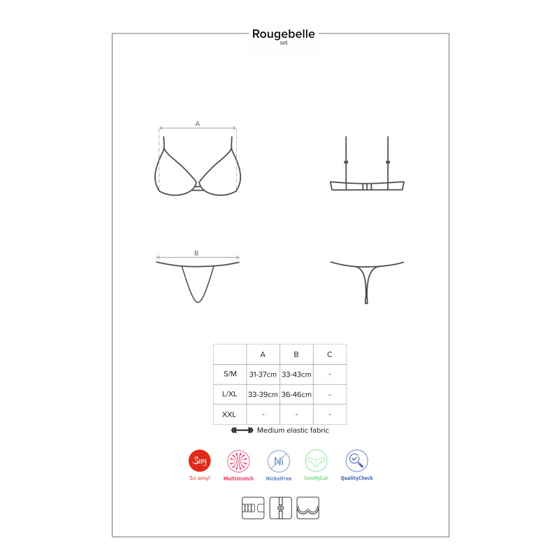 Комплект Obsessive Rougebelle Черный S/M Комплект Obsessive Rougebelle Черный S/M