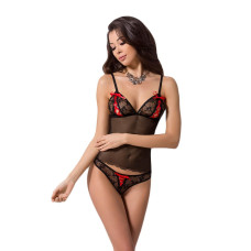 Комплект білизни Passion MELISSA SET black L/XL