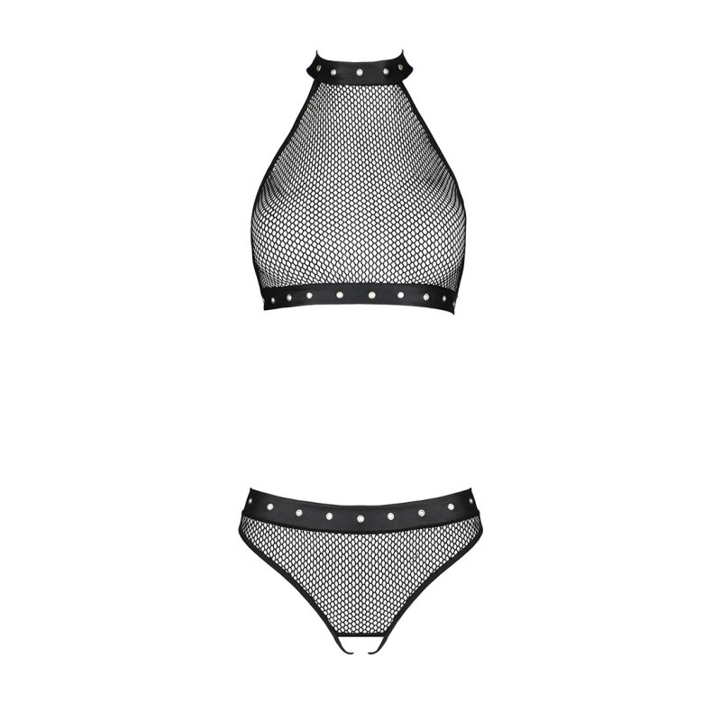 Белье с открытым доступом Passion MOONLIGHT SET black L/XL